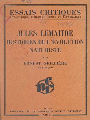 cover image of Jules Lemaître, historien de l'évolution naturaliste
